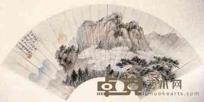 冯超然 山水扇面 镜心 20×53cm